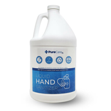 Foaming hand sanitizer refill gallon in a plastic jug