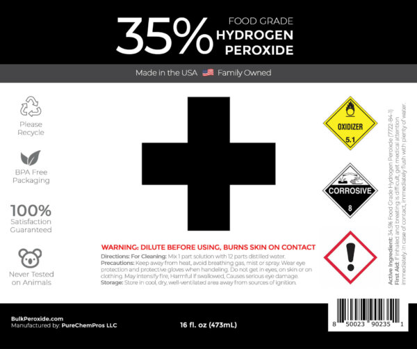35% Food Grade Hydrogen Peroxide 16oz
