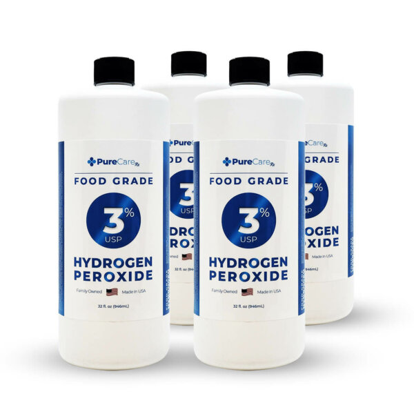 3% Food Grade Hydrogen Peroxide 32oz bottle 4 pack.