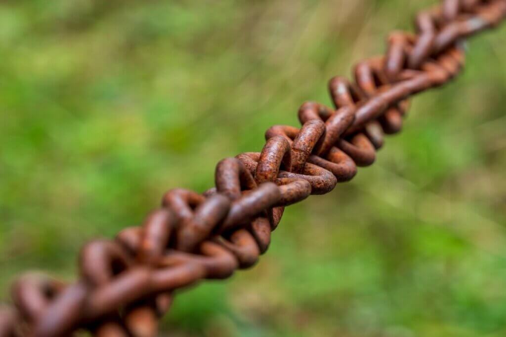 Corrosion on a chain.