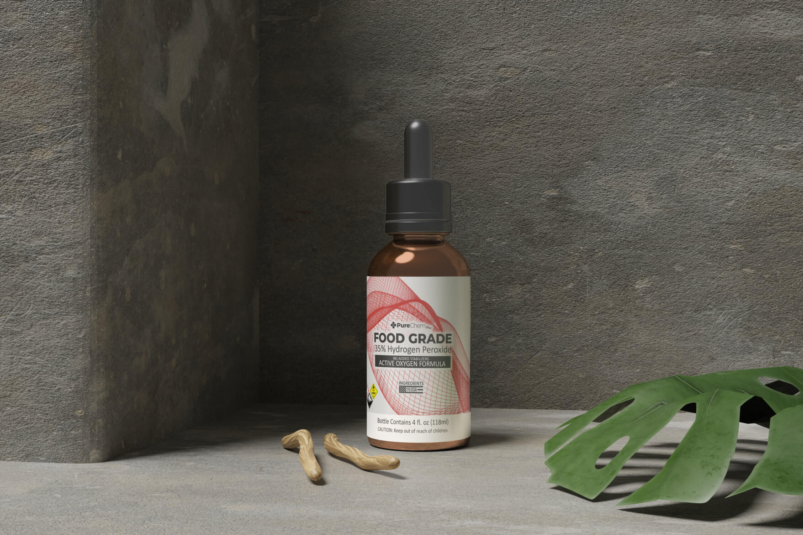 35% Food Grade Hydrogen Peroxide 4oz Glass Dropper - Image 4